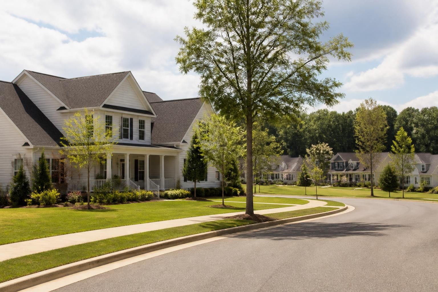 Quiet residential area with open green space in Auburn